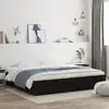 Image de vidaXL Cadre de lit avec tiroirs sans matelas noir 160x200 cm