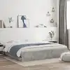 Image de vidaXL Cadre de lit avec tiroirs sans matelas gris béton 160x200 cm