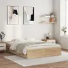 Image de vidaXL Cadre de lit avec tiroirs sans matelas chêne sonoma 150x200 cm