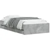 Image de vidaXL Cadre de lit avec tiroirs sans matelas gris béton 90x200 cm
