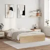 Image de vidaXL Cadre de lit avec tiroirs sans matelas chêne sonoma 140x190 cm