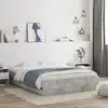 Image de vidaXL Cadre de lit avec tiroirs sans matelas gris béton 140x190 cm
