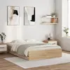 Image de vidaXL Cadre de lit avec tiroirs sans matelas chêne sonoma 135x190 cm