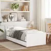 Image de vidaXL Cadre de lit avec tiroirs sans matelas blanc 90x190 cm