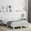 Image de vidaXL Cadre de lit sans matelas blanc 135x190 cm