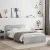 Image de vidaXL Cadre de lit sans matelas gris béton 135x190 cm