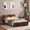 Image de vidaXL Cadre de lit sans matelas chêne fumé 135x190 cm