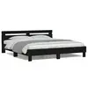 Image de vidaXL Cadre de lit avec LED sans matelas noir 200x200 cm
