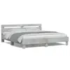 Image de vidaXL Cadre de lit avec LED sans matelas gris béton 200x200 cm
