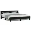 Image de vidaXL Cadre de lit avec LED sans matelas noir 160x200 cm