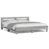 Image de vidaXL Cadre de lit avec LED sans matelas sonoma gris 160x200 cm