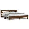 Image de vidaXL Cadre de lit avec LED sans matelas chêne marron 160x200 cm