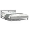 Image de vidaXL Cadre de lit avec LED sans matelas sonoma gris 150x200 cm