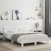 Image de vidaXL Cadre de lit avec LED sans matelas blanc 140x200 cm