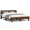 Image de vidaXL Cadre de lit avec LED sans matelas chêne fumé 140x200 cm