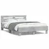 Image de vidaXL Cadre de lit avec LED sans matelas gris béton 120x200 cm
