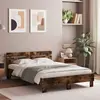 Image de vidaXL Cadre de lit avec LED sans matelas chêne fumé 120x200 cm