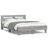 Image de vidaXL Cadre de lit avec LED sans matelas sonoma gris 120x200 cm