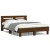 Image de vidaXL Cadre de lit avec LED sans matelas chêne marron 120x200 cm
