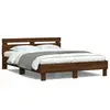 Image de vidaXL Cadre de lit avec LED sans matelas chêne marron 140x190 cm