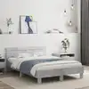 Image de vidaXL Cadre de lit avec LED sans matelas gris béton 135x190 cm