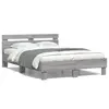 Image de vidaXL Cadre de lit avec LED sans matelas sonoma gris 120x190 cm