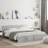 Image de vidaXL Cadre de lit avec LED sans matelas gris béton 200x200 cm