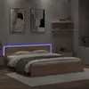 Image de vidaXL Cadre de lit avec LED sans matelas chêne sonoma 180x200 cm