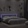 Image de vidaXL Cadre de lit avec LED sans matelas gris béton 180x200 cm