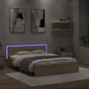 Image de vidaXL Cadre de lit avec LED sans matelas chêne sonoma 160x200 cm