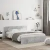 Image de vidaXL Cadre de lit avec LED sans matelas gris béton 160x200 cm
