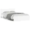 Image de vidaXL Cadre de lit avec LED sans matelas blanc 135x190 cm
