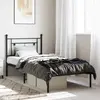 Image de vidaXL Cadre de lit métal sans matelas avec tête de lit noir 90x190 cm