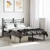 Image de vidaXL Cadre de lit métal sans matelas avec tête de lit noir 120x190cm