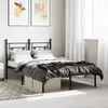 Image de vidaXL Cadre de lit métal sans matelas avec tête de lit noir 120x200cm