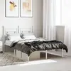 Image de vidaXL Cadre de lit métal sans matelas et tête de lit blanc 120x200 cm
