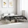Image de vidaXL Cadre de lit métal sans matelas et tête de lit blanc 140x190 cm