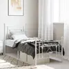 Image de vidaXL Cadre de lit métal sans matelas avec pied de lit blanc 80x200cm