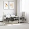 Image de vidaXL Cadre de lit métal sans matelas et pied de lit blanc 120x190 cm