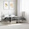 Image de vidaXL Cadre de lit métal sans matelas et pied de lit blanc 135x190 cm