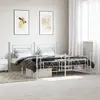 Image de vidaXL Cadre de lit métal sans matelas et pied de lit blanc 183x213 cm