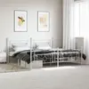 Image de vidaXL Cadre de lit métal sans matelas et pied de lit blanc 193x203 cm
