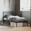 Image de vidaXL Cadre de lit métal sans matelas avec tête de lit noir 75x190 cm