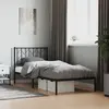 Image de vidaXL Cadre de lit métal sans matelas avec tête de lit noir 90x190 cm