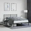Image de vidaXL Cadre de lit métal sans matelas avec tête de lit noir 140x190cm