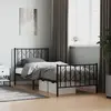Image de vidaXL Cadre de lit métal sans matelas avec pied de lit noir 90x200 cm