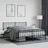 Image de vidaXL Cadre de lit métal sans matelas avec pied de lit noir 160x200cm