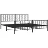 Image de vidaXL Cadre de lit métal sans matelas avec pied de lit noir 193x203cm