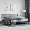 Image de vidaXL Cadre de lit métal sans matelas avec pied de lit noir 193x203cm