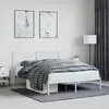 Image de vidaXL Cadre de lit métal sans matelas et tête de lit blanc 135x190 cm